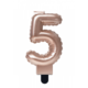 Folie Ballon Kaarsje Cijfer '5' Rose Goud