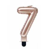 Folie Ballon Kaarsje Cijfer '7' Rose Goud