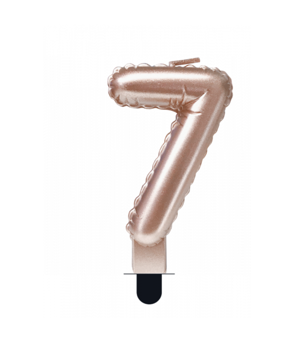 Folie Ballon Kaarsje Cijfer '7' Rose Goud