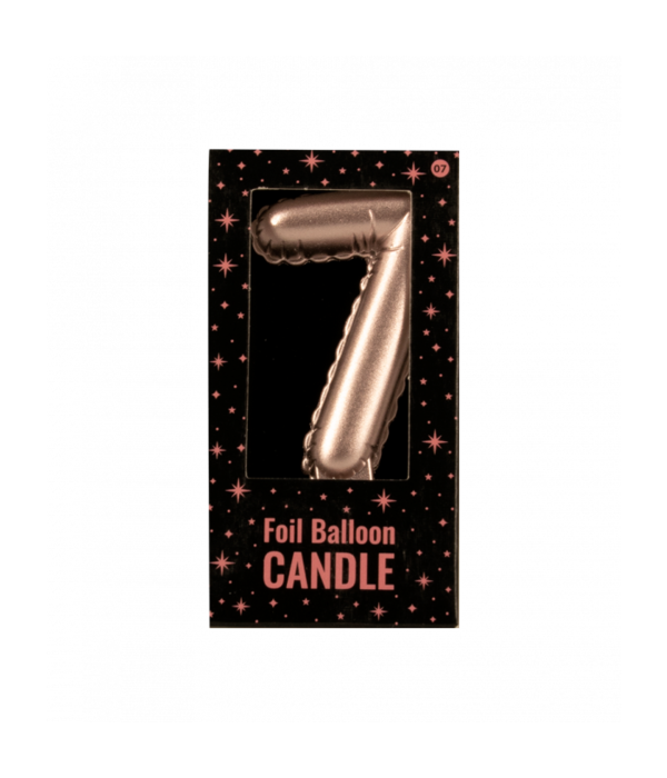 Folie Ballon Kaarsje Cijfer '7' Rose Goud