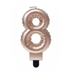 Folie Ballon Kaarsje Cijfer '8' Rose Goud