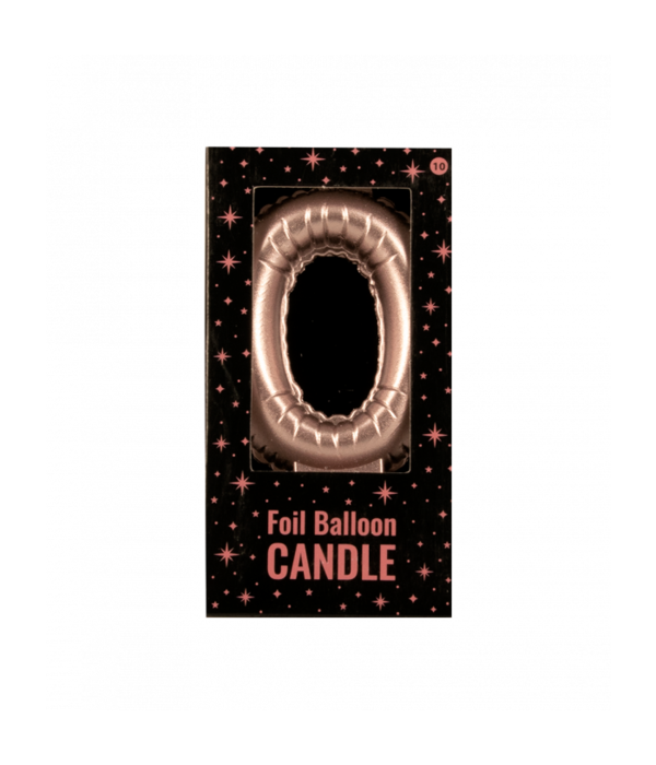 Folie Ballon Kaarsje Cijfer '0' Rose Goud