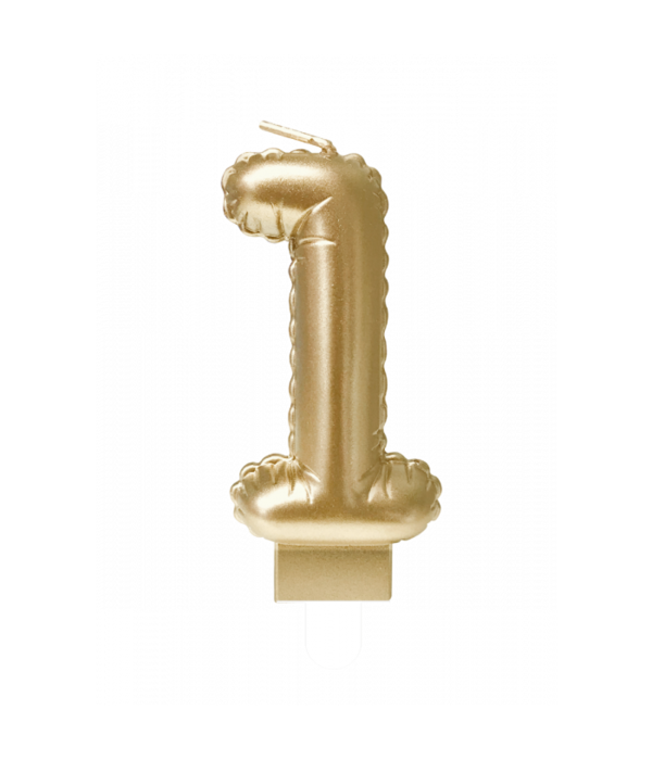 Folie Ballon Kaarsje Cijfer '1' Goud