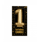 Folie Ballon Kaarsje Cijfer '1' Goud