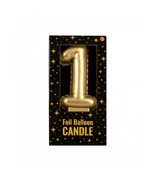 Folie Ballon Kaarsje Cijfer '1' Goud
