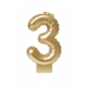 Folie Ballon Kaarsje Cijfer '3' Goud