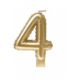 Folie Ballon Kaarsje Cijfer '4' Goud