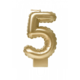Folie Ballon Kaarsje Cijfer '5' Goud