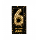 Folie Ballon Kaarsje Cijfer '6' Goud