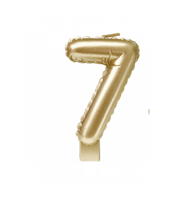 Folie Ballon Kaarsje Cijfer '7' Goud