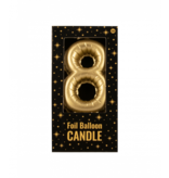Folie Ballon Kaarsje Cijfer '8' Goud