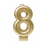 Folie Ballon Kaarsje Cijfer '8' Goud