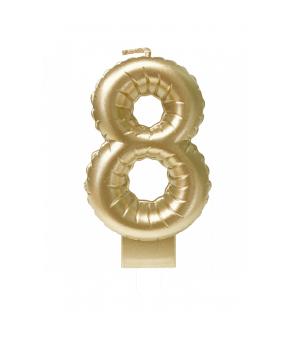 Folie Ballon Kaarsje Cijfer '8' Goud