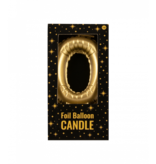 Folie Ballon Kaarsje Cijfer '0' Goud