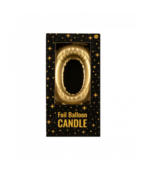 Folie Ballon Kaarsje Cijfer '0' Goud