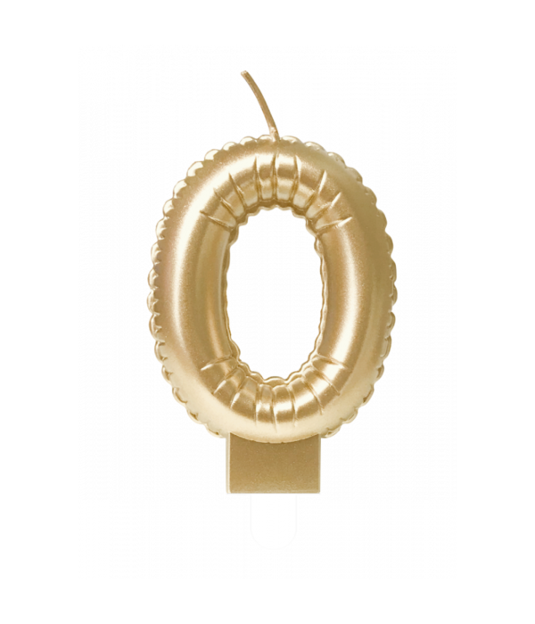 Folie Ballon Kaarsje Cijfer '0' Goud
