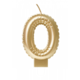 Folie Ballon Kaarsje Cijfer '0' Goud