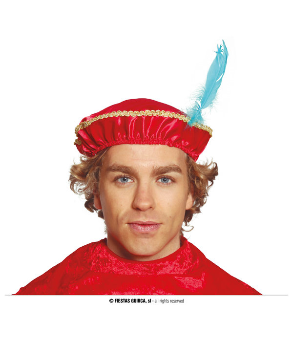 Rode Pietenmuts met veer