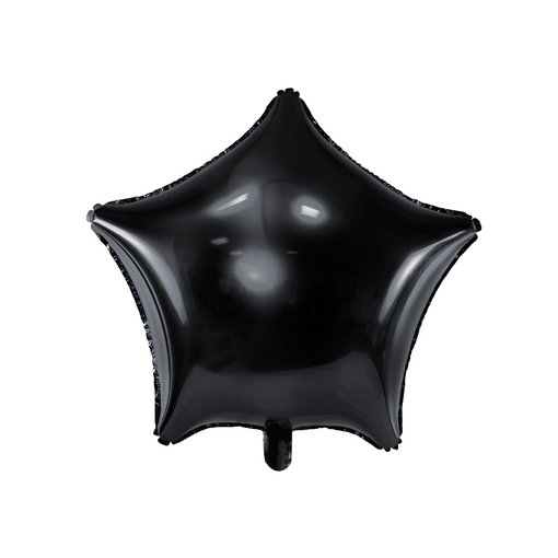 Ster Ballon Folie Metallic Zwart -  48cm