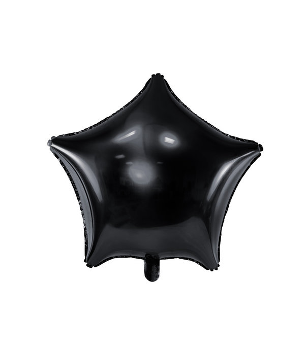 Ster Ballon Folie Metallic Zwart -  48cm