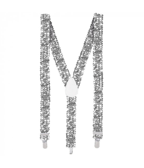 Bretels Pailletten Zilver