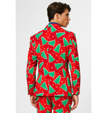 Maatpak Rood Met Kerstbomen