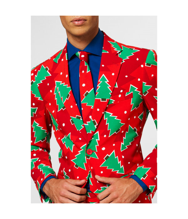 Maatpak Rood Met Kerstbomen