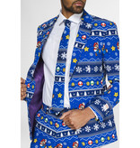 Oppostuits Maatpak Heren Kerst Super Mario Blauw
