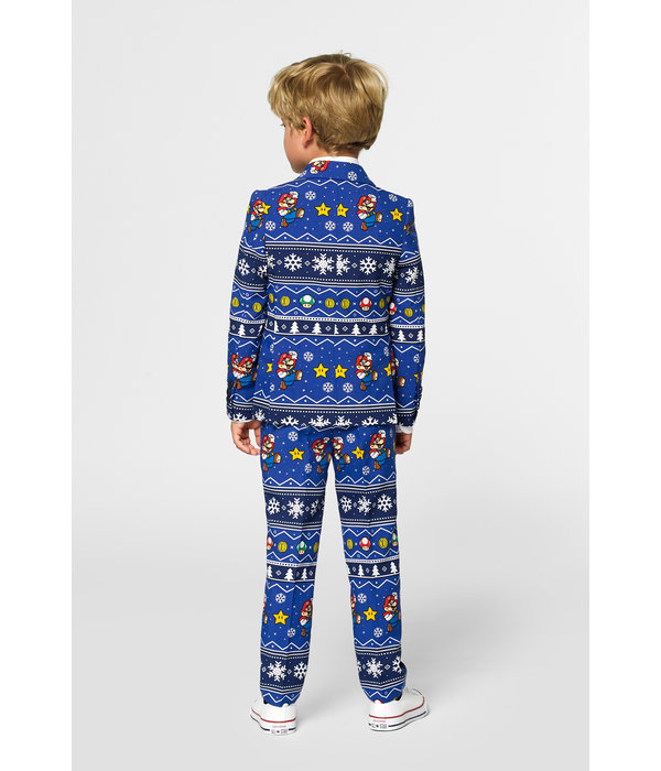 Opposuits Maatpak Jongens Kerst Super Mario Blauw