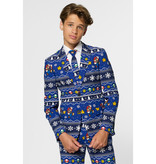Opposuits Maatpak Tiener Jongens Kerst Super Mario Blauw