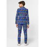 Opposuits Maatpak Tiener Jongens Kerst Super Mario Blauw