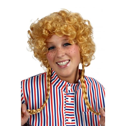 Pruik Brigitte met staartjes