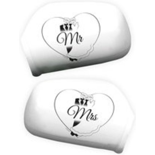 Autospiegelcovers Bruiloft - 2 Stuks