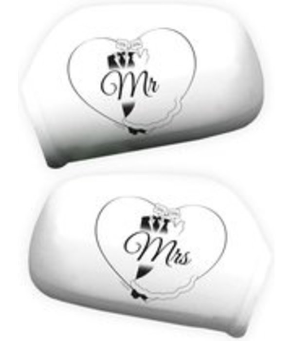 Autospiegelcovers Bruiloft - 2 Stuks