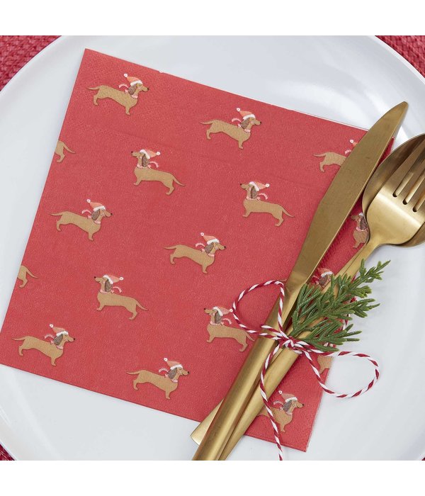 Kerst Servetten Hondje (16st)