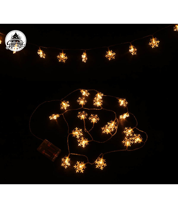 Lichtslinger Sneeuwvlokken Wit Warm LED (2,3m; 20 leds)