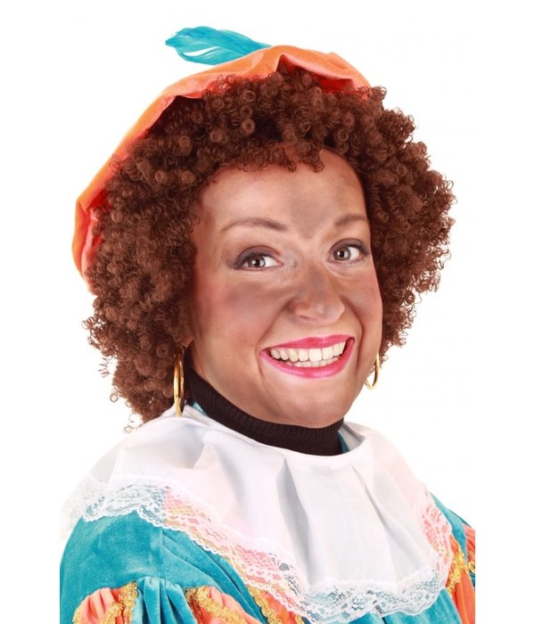 Pieten Pruik Kroes Bruin verstelbaar