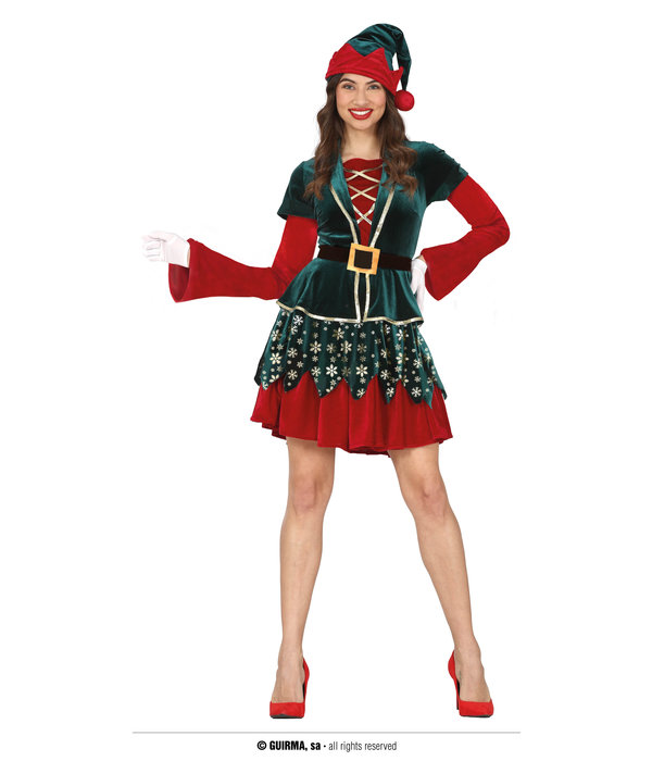 Kerst Elf Kostuum Fluweel Dames