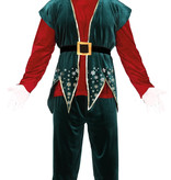 Kerst Elf Kostuum Fluweel Heren