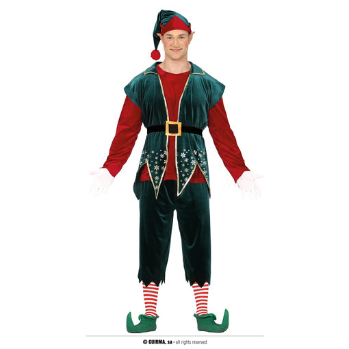 Kerst Elf Kostuum Fluweel Heren