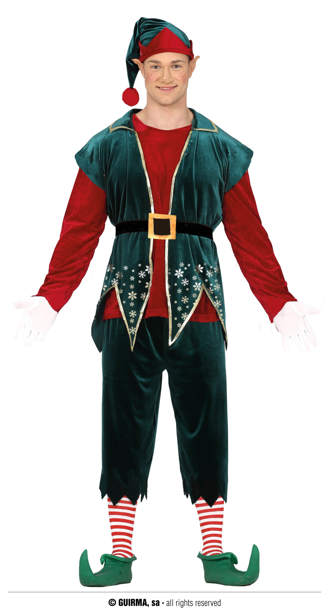 Kerst Elf Kostuum Fluweel Heren