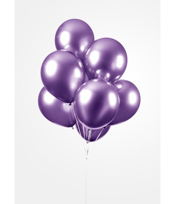 Chrome Ballonnen Paars 30cm (10st)
