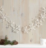 Sneeuwvlokken Slinger Wit Glitter (2 mtr)