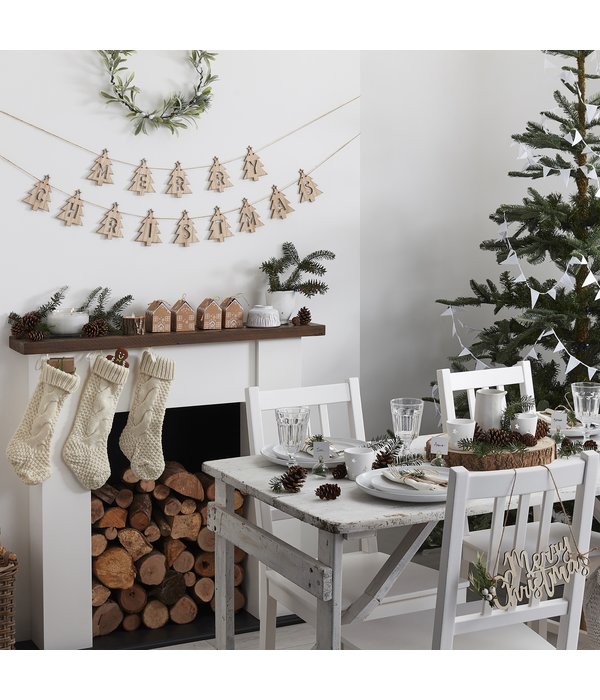 Sneeuwvlokken Slinger Wit Glitter (2 mtr)