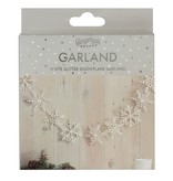 Sneeuwvlokken Slinger Wit Glitter (2 mtr)