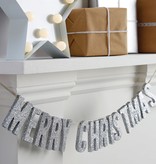 Houten Glitter Slinger Merry Christmas (70cm)