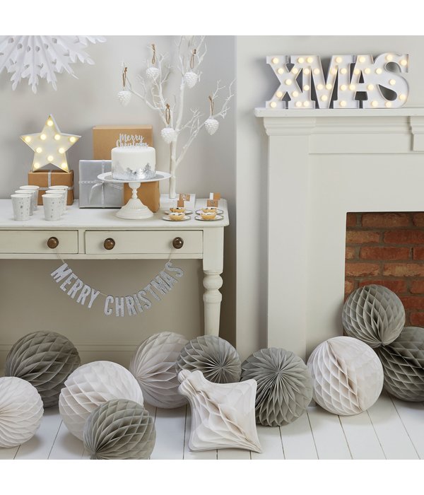 Houten Glitter Slinger Merry Christmas (70cm)