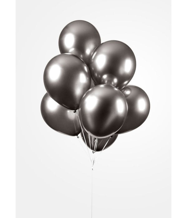 Chrome Ballonnen Space Grijs 30cm (10st)