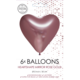 Hartjesballonnen Chrome Rosegoud 30cm (6st)