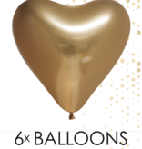 Hartjesballonnen Chrome Goud 30cm (6st)
